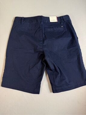 Tommy Hilfiger Stretch Bermuda Chino Shorts Womens Size 4 Navy NWT